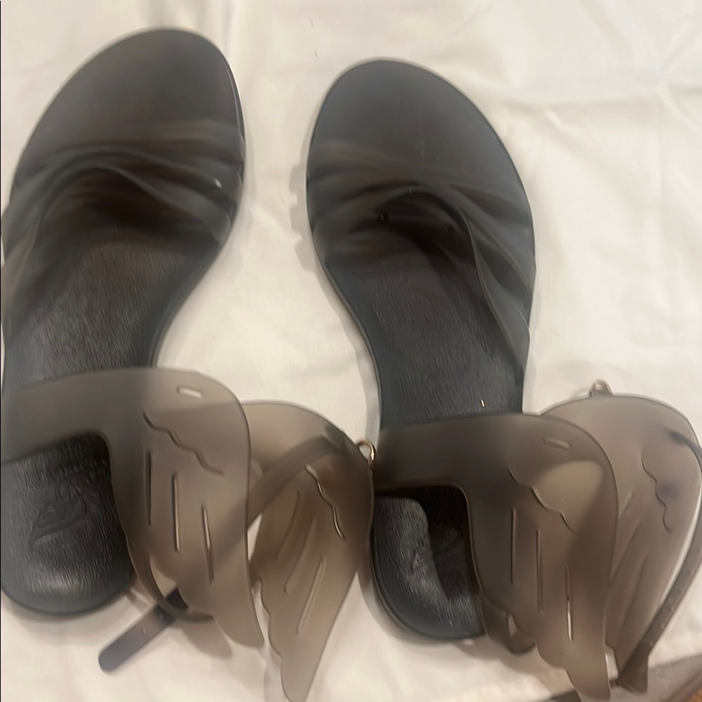 Women's Black Winged Sandals